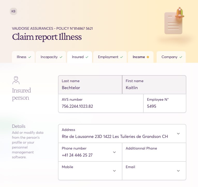 Claim form