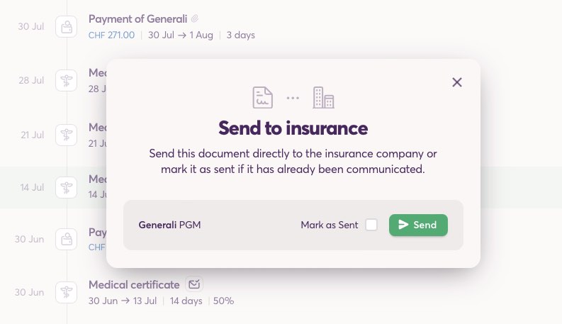 Keep sending <u>medical certificats</u>